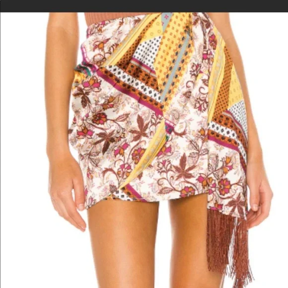 House of Harlow 1960 x Revolve Caterina Skirt in Patchwork Multi NWT - Picture 9 of 10